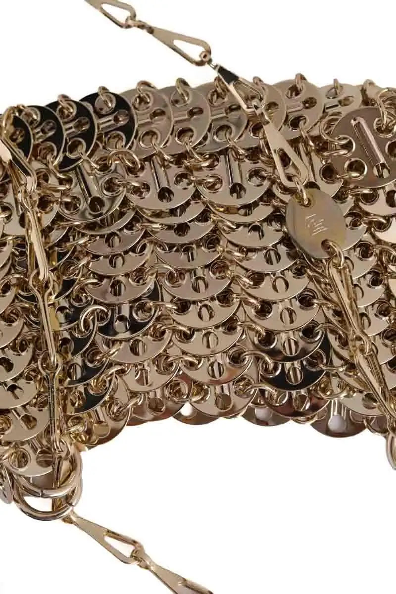 Sac porté épaule Paco Rabanne Nano 1969 Doré en Métal