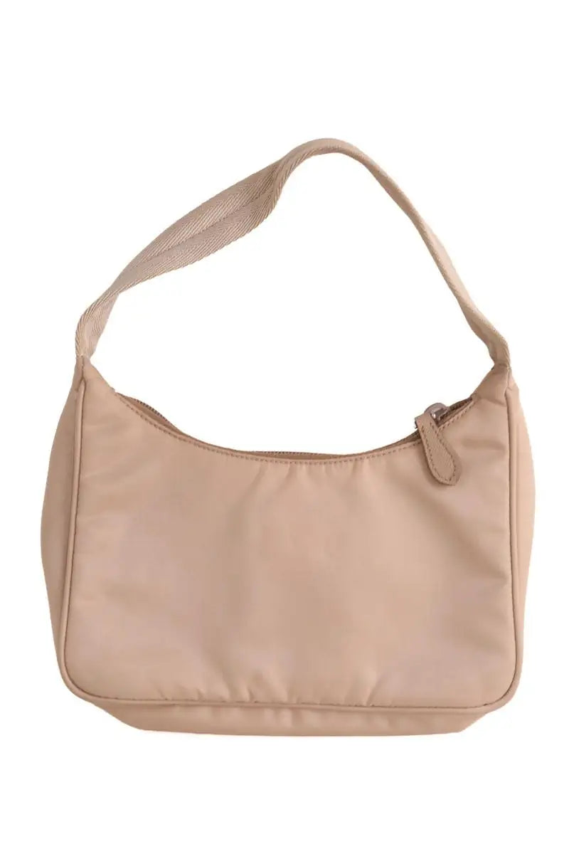 Sac porté épaule Prada Re-Edition 2005 Camel en Tissu