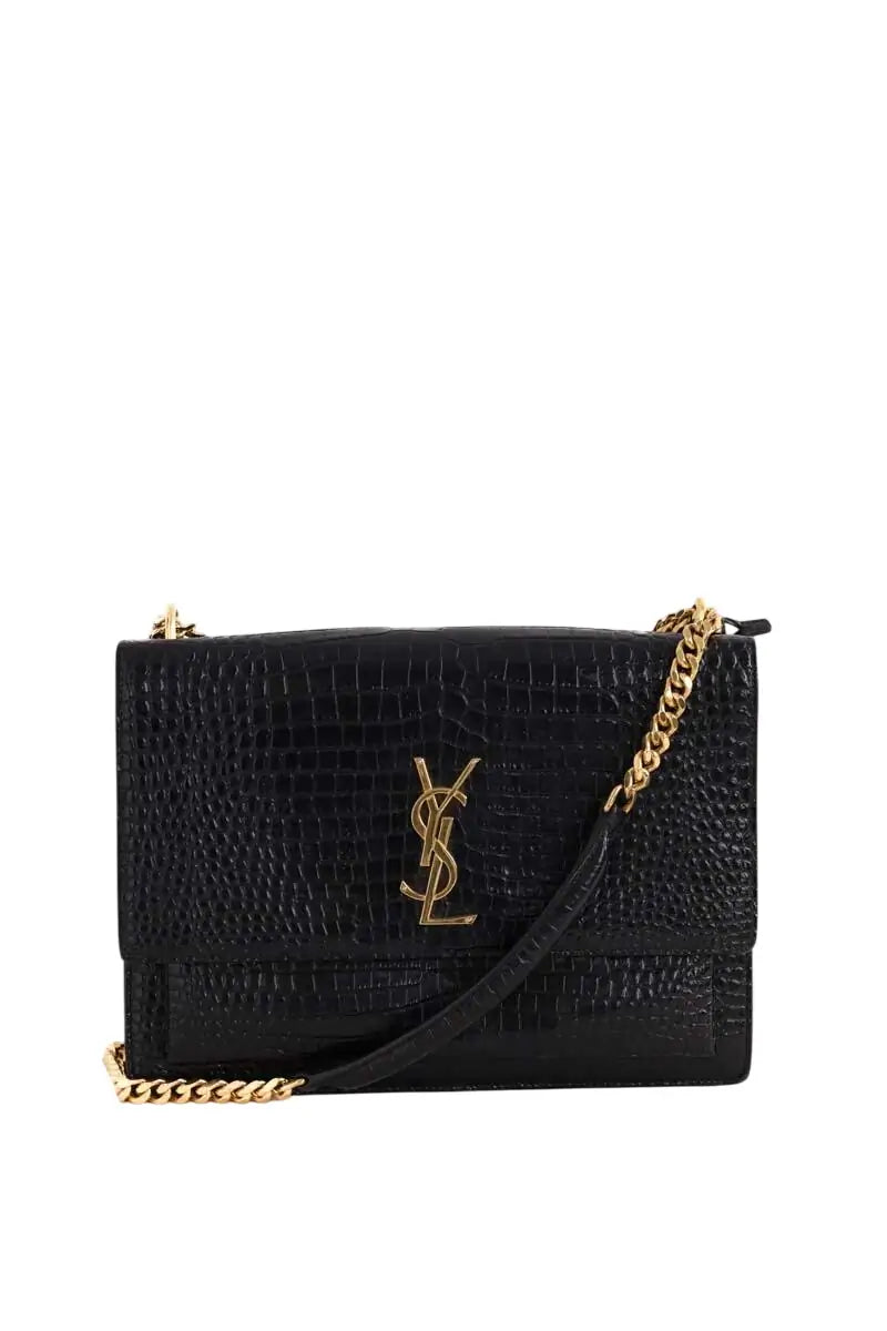 Sac porté épaule Saint Laurent Sunset Noir en Cuir - Seconde Main