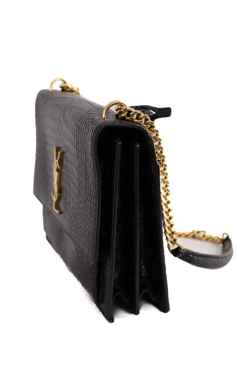 Sac porté épaule Saint Laurent Sunset Noir en Cuir