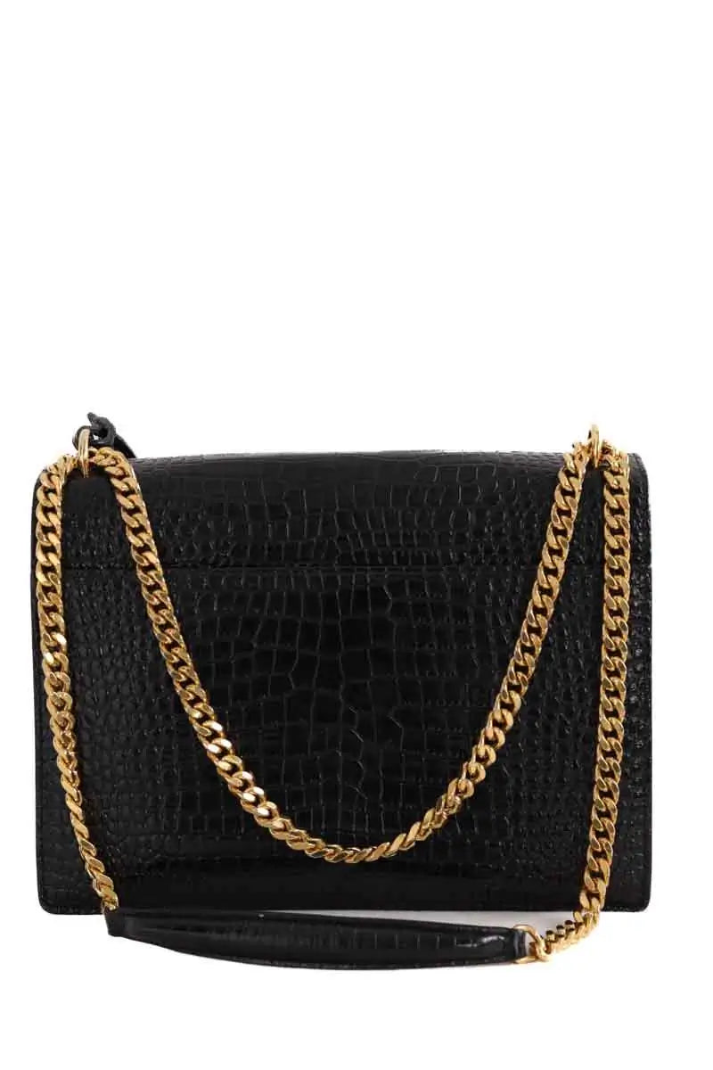 Sac porté épaule Saint Laurent Sunset Noir en Cuir