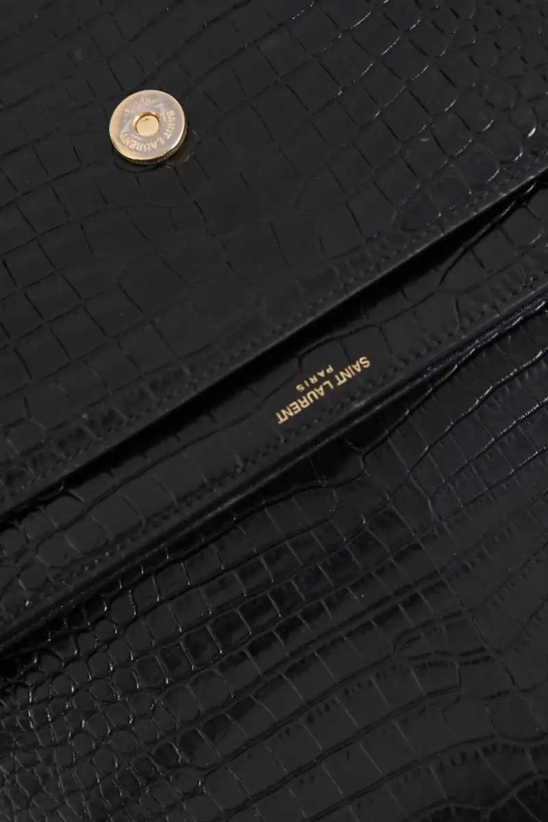 Sac porté épaule Saint Laurent Sunset Noir en Cuir