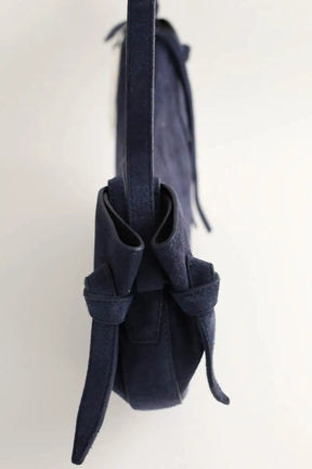Sac porté épaule Yuzefi Bleu en Daim