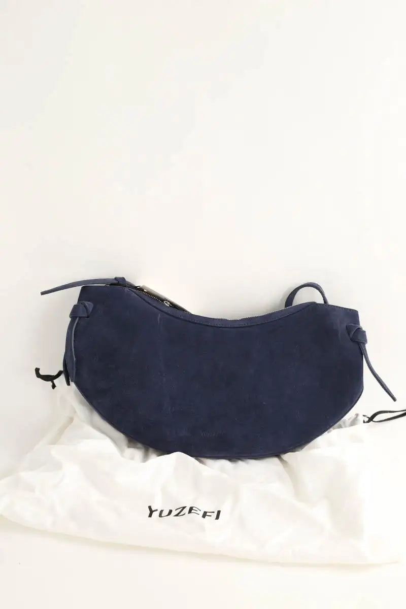 Sac porté épaule Yuzefi Bleu en Daim