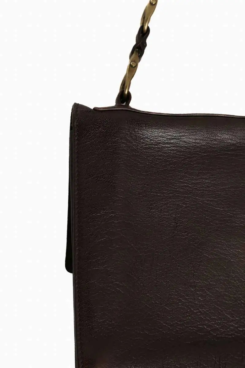 Sac porté épaule Yves Saint Laurent Marron en Cuir