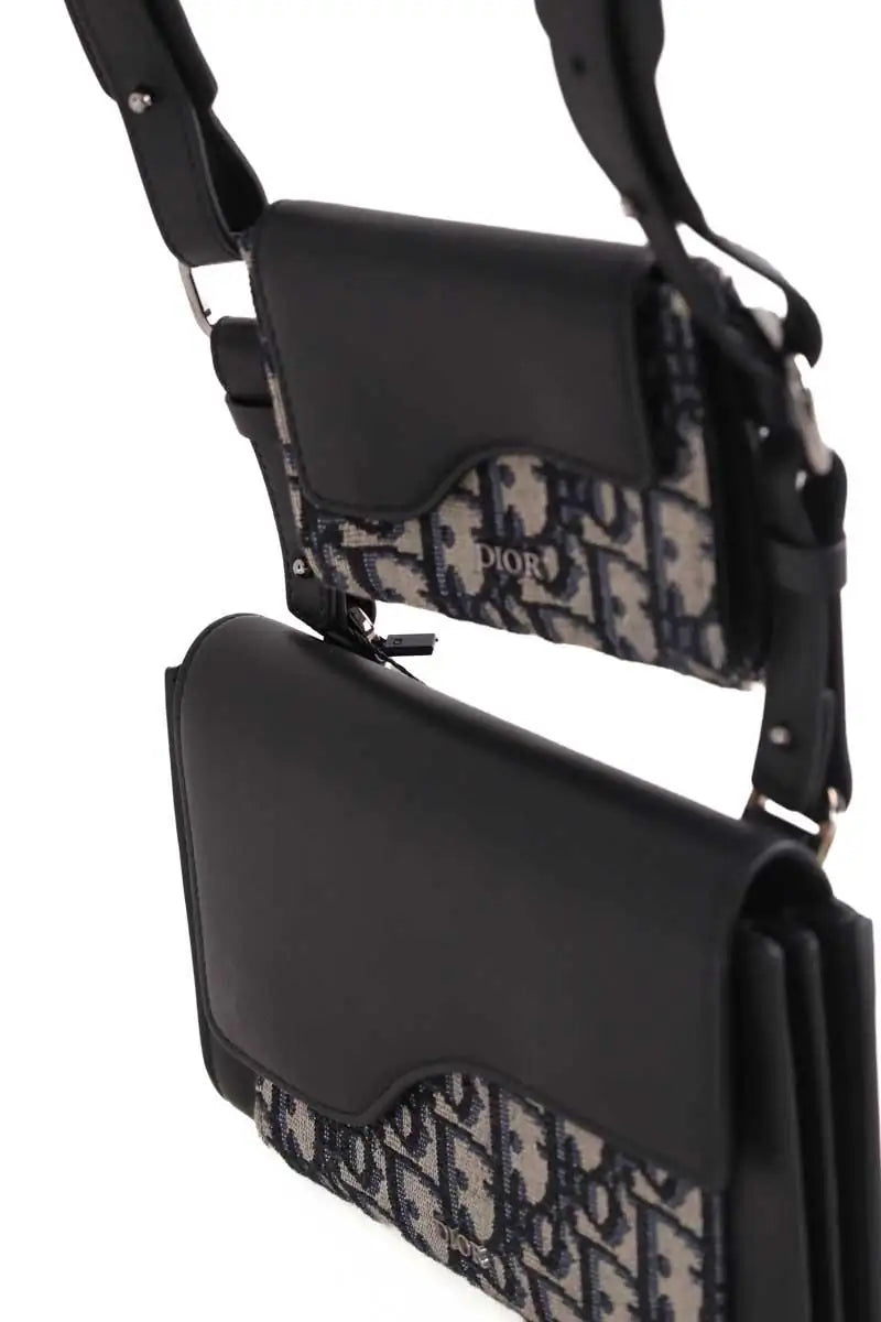 Sacoche Dior Pochette à bandoulière Elite Noir en Cuir