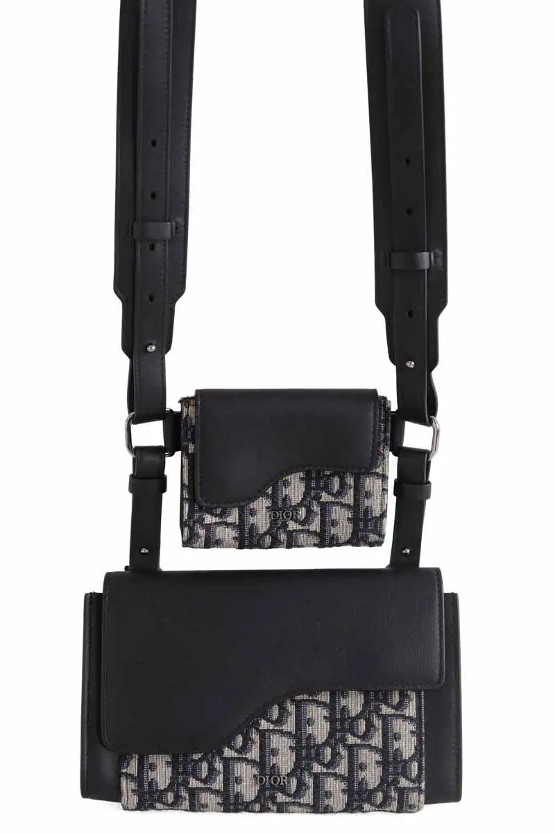 Sacoche Dior Pochette à bandoulière Elite Noir en Cuir