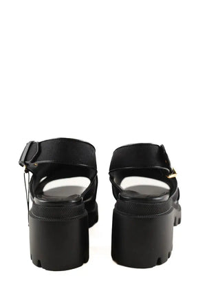 Sandales à talons Gucci Spartiates Noir en Tissu