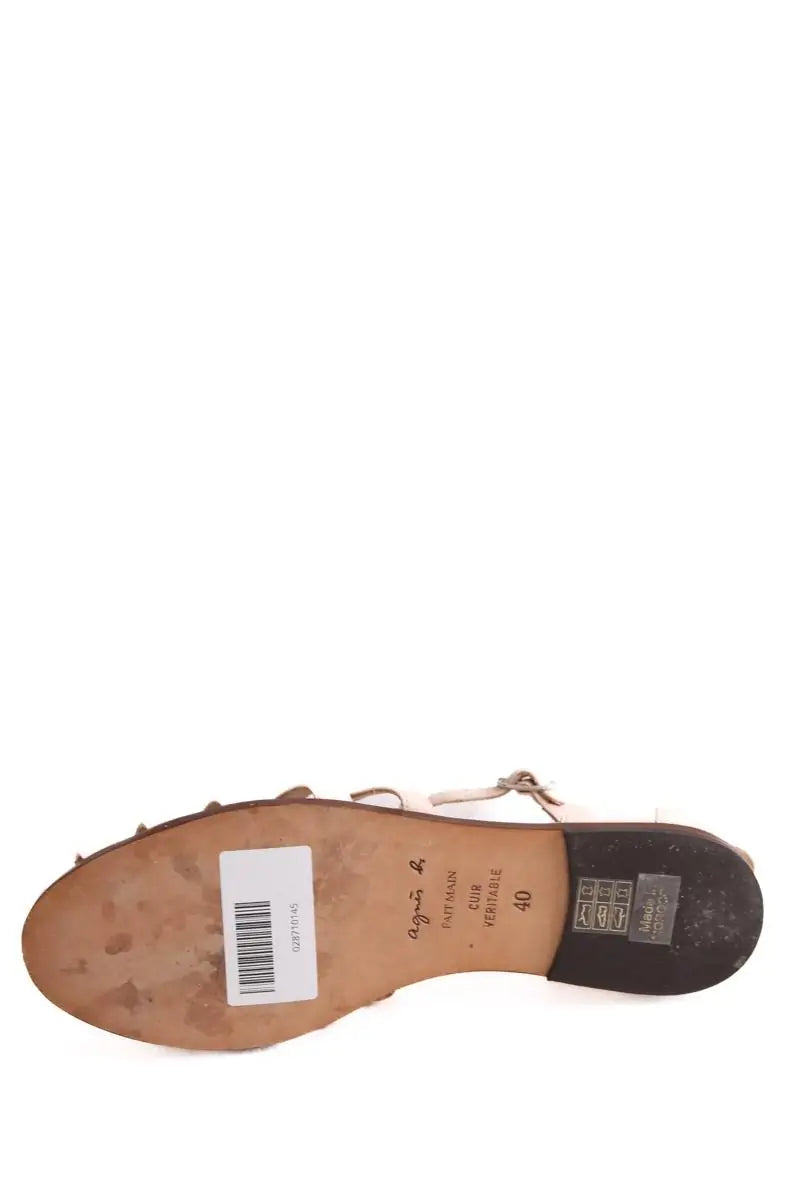 Sandales Agnès B. Rose en Cuir
