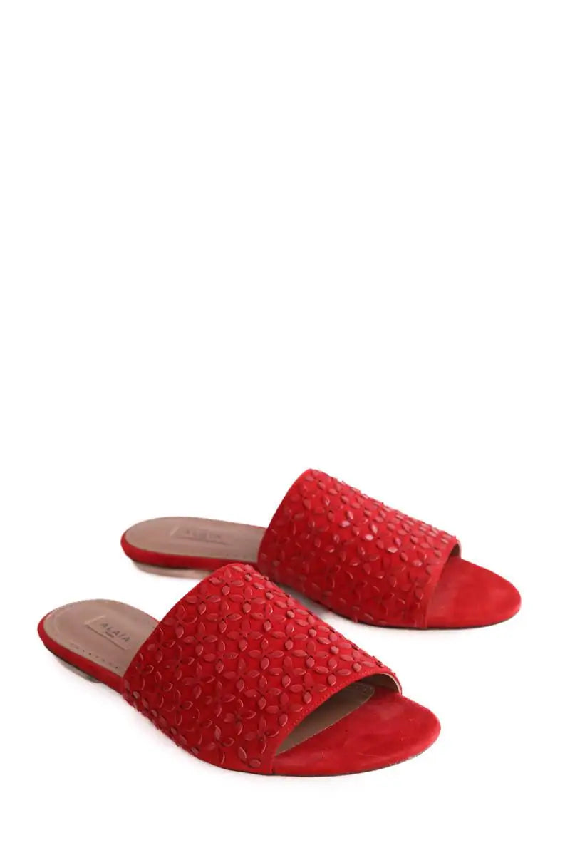 Sandales Alaïa Rouge en Cuir