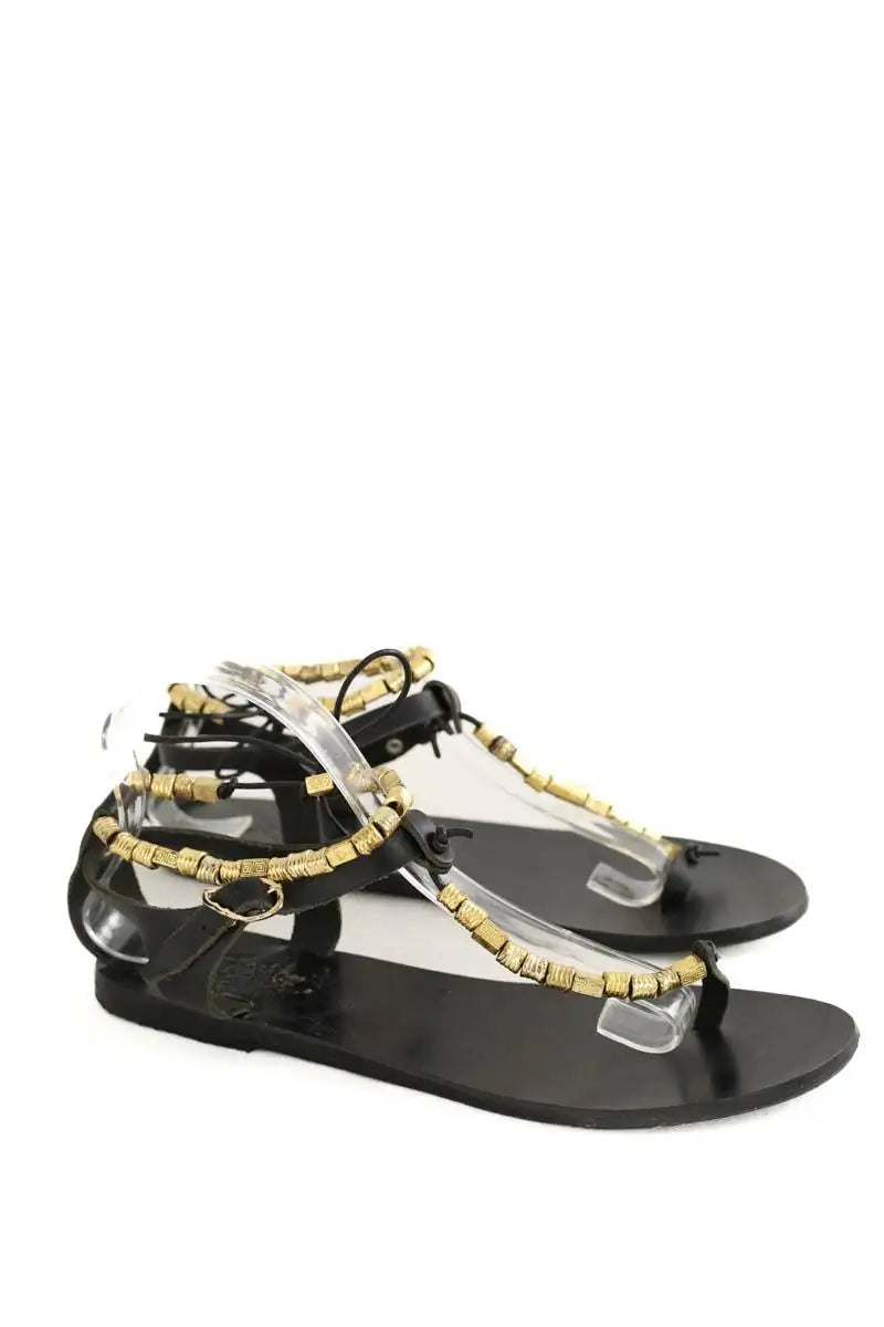 Sandales Ancient Greek Sandals Noir en Cuir
