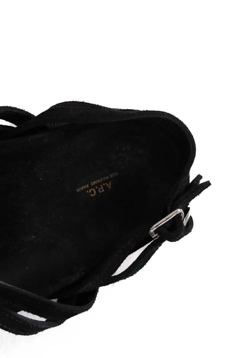 Sandales APC Noir en Daim