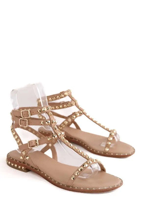 Sandales Ash Plates precious studs Beige en Cuir