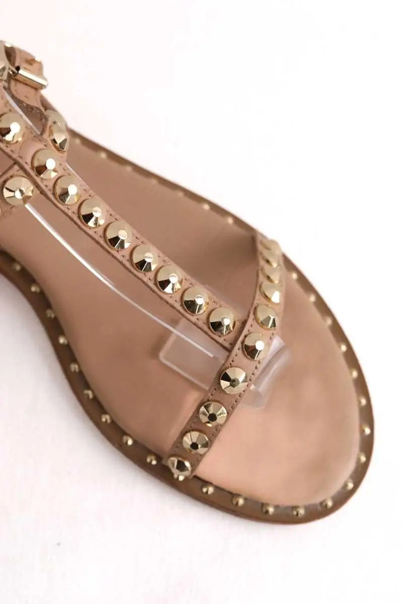 Sandales Ash Plates precious studs Beige en Cuir
