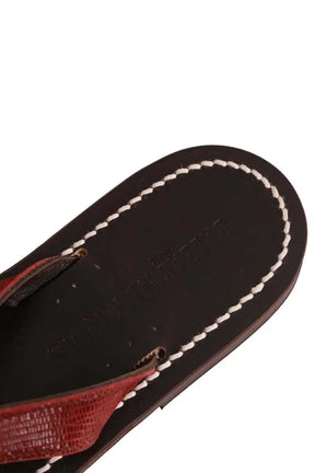 Sandales Balzac Amalfi embossé lézard Marron en Cuir