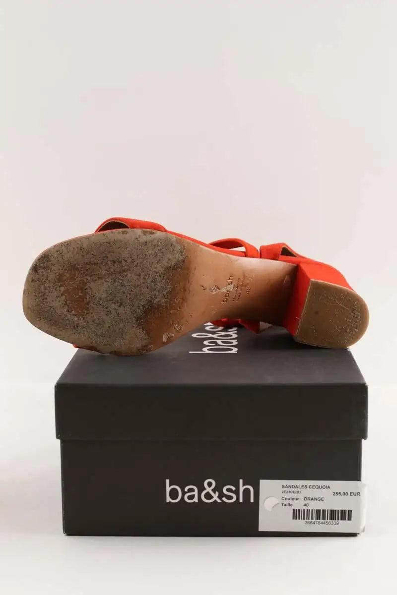 Sandales Ba&Sh Rouge en Cuir