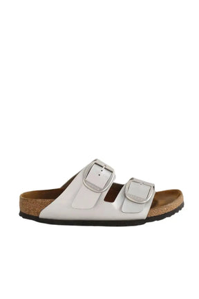 Sandales Birkenstock Argent en Cuir, taille 39 - Seconde Main