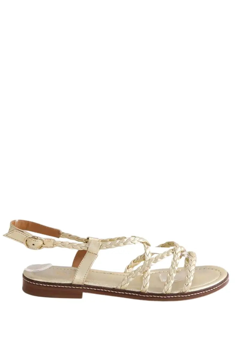 Sandales bobbies Doré en Cuir, taille 39 - Seconde Main