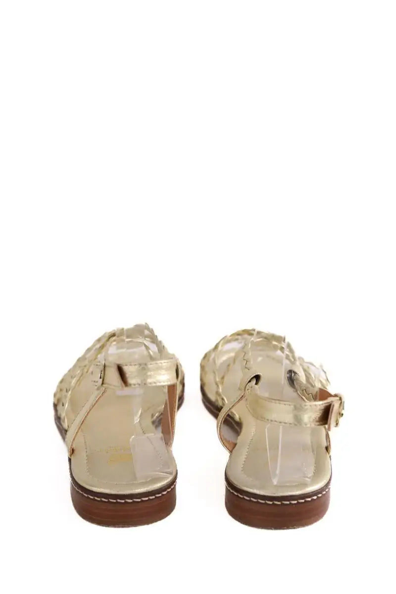 Sandales bobbies Doré en Cuir