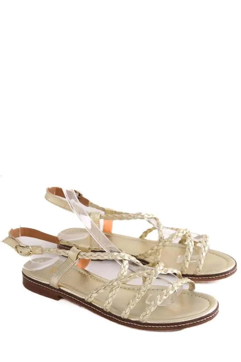 Sandales bobbies Doré en Cuir