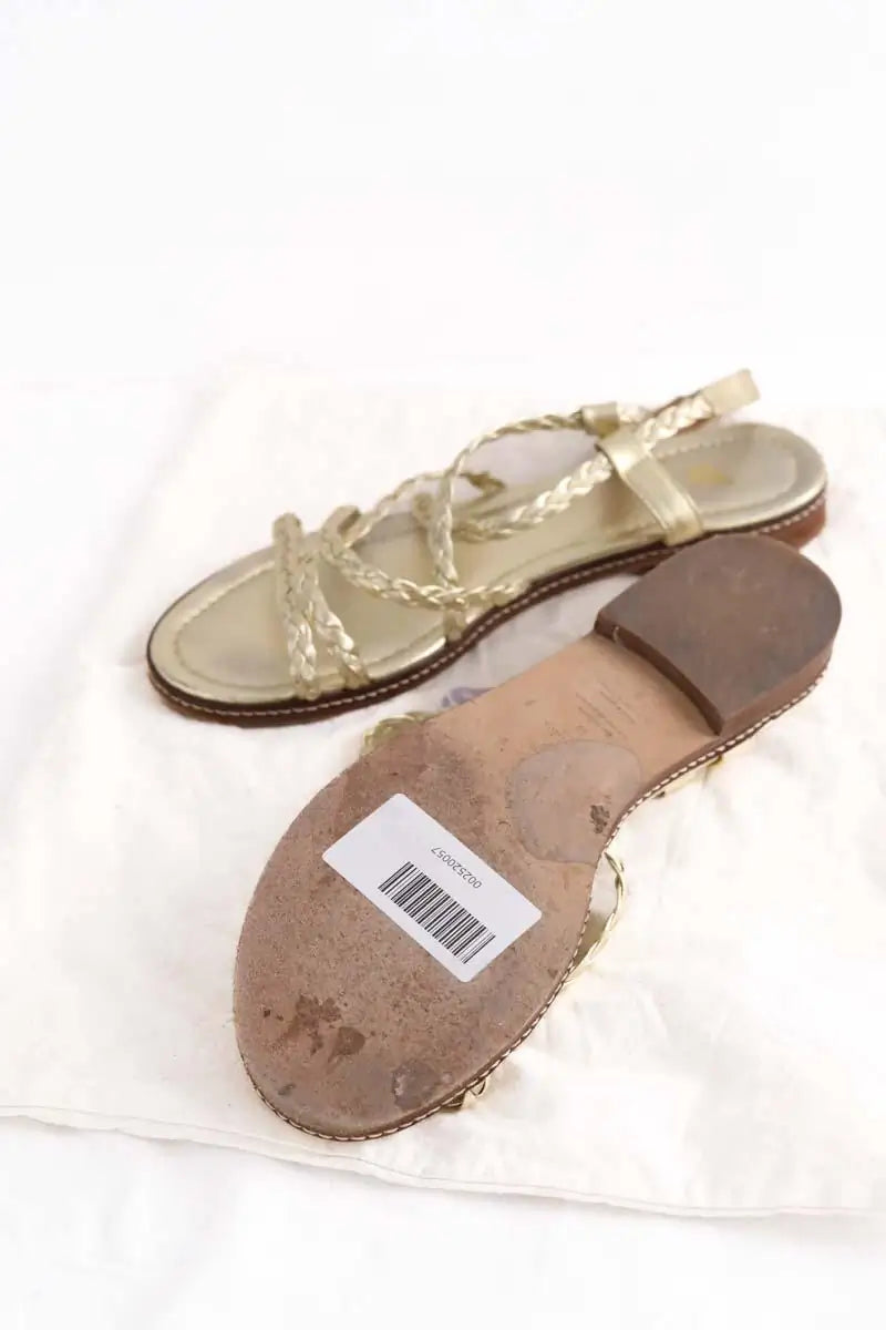 Sandales bobbies Doré en Cuir