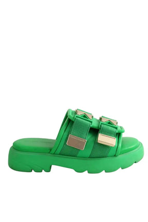 Sandales Bottega Veneta Vert en Tissu, taille 38 - Seconde Main