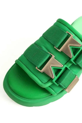 Sandales Bottega Veneta Vert en Tissu