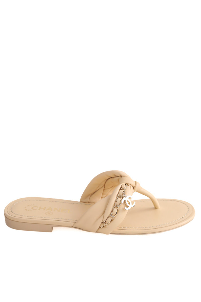 Sandales Chanel Beige en Cuir, taille 38 - Seconde Main