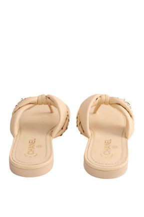Sandales Chanel Beige en Cuir