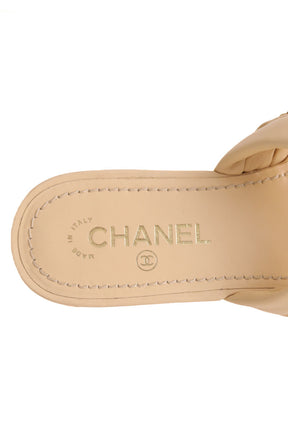 Sandales Chanel Beige en Cuir