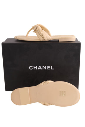 Sandales Chanel Beige en Cuir