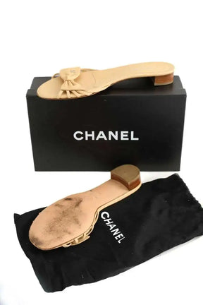 Sandales Chanel Beige en Cuir
