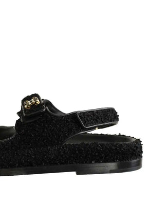 Sandales Chanel Noir en Tissu