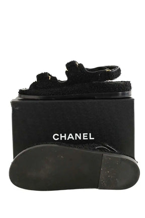 Sandales Chanel Noir en Tissu