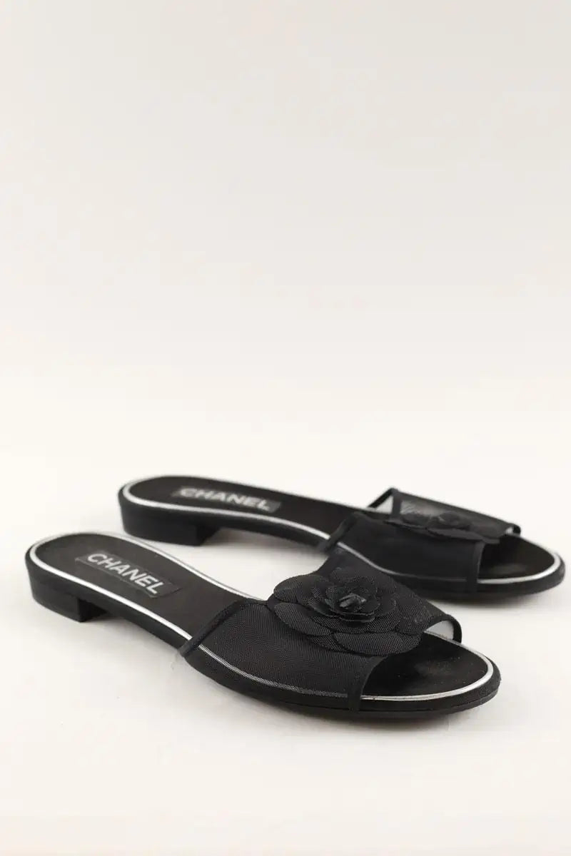 Sandales Chanel Noir en Tissu