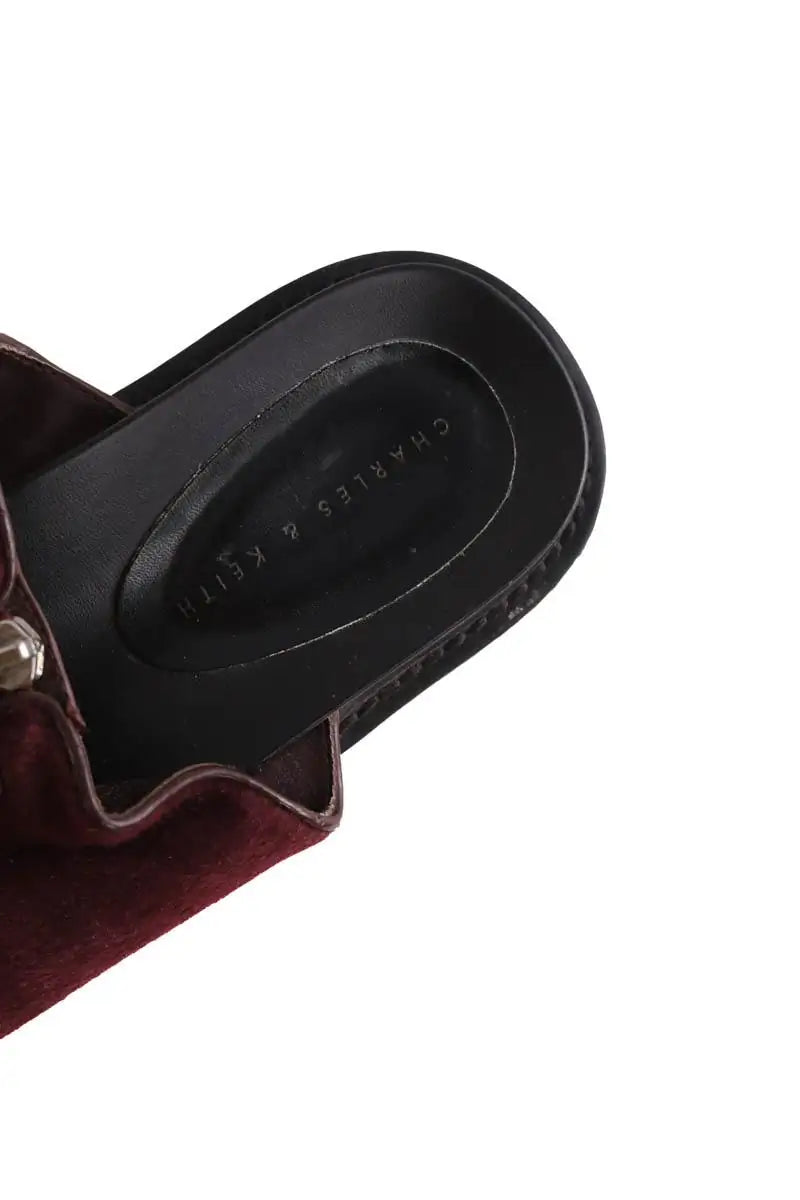 Sandales Charles & Keith Bordeaux en Cuir