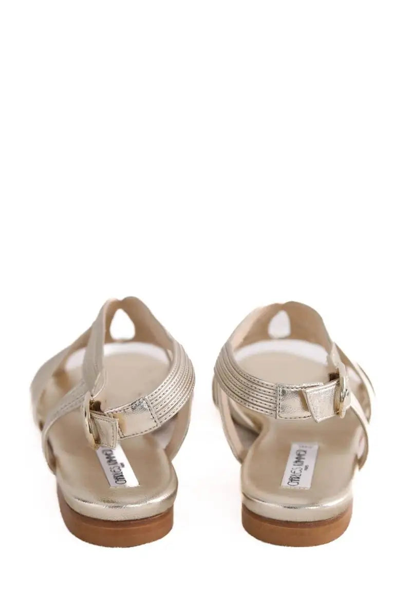 Sandales Charles Kammer Doré en Cuir