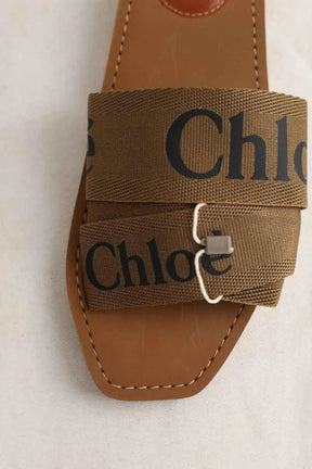 Sandales Chloé Woody Camel en Cuir