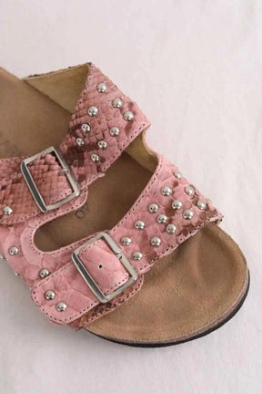 Sandales Claris Virot Rose en Cuirs exotiques