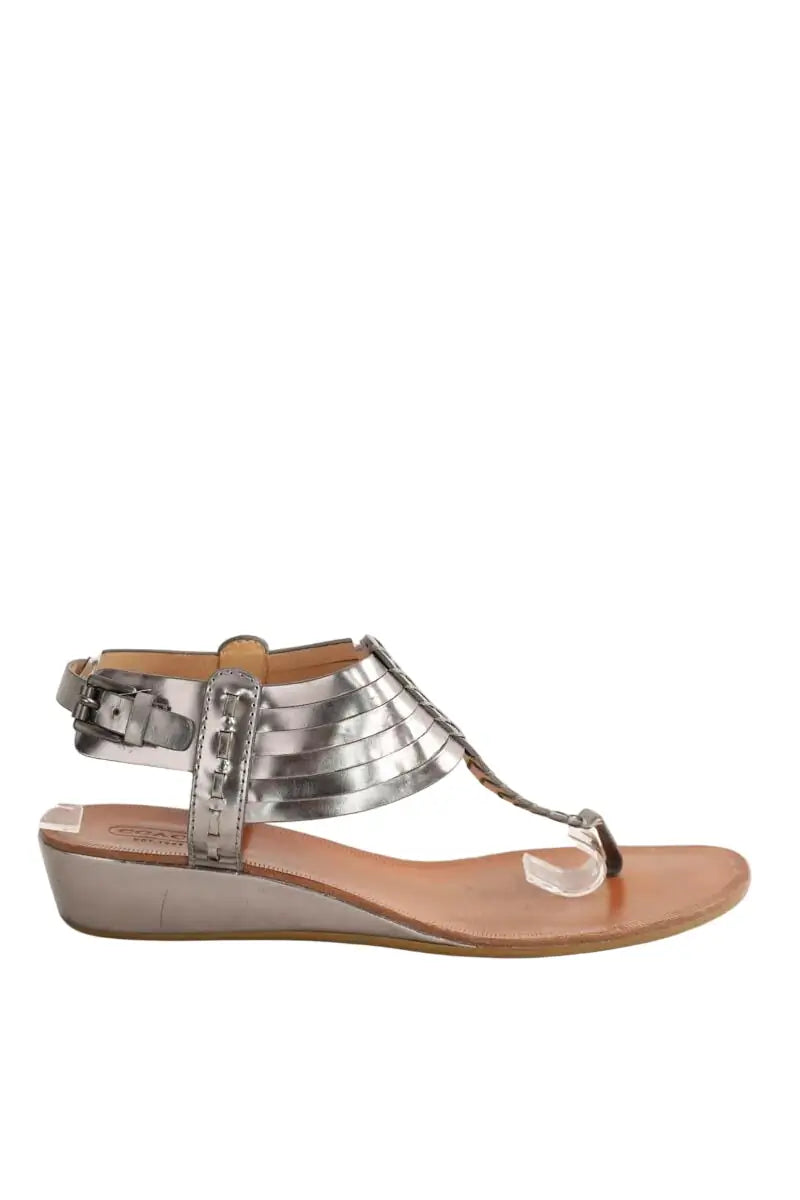 Sandales Coach Argent en Cuir, taille 41 - Seconde Main