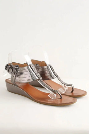 Sandales Coach Argent en Cuir