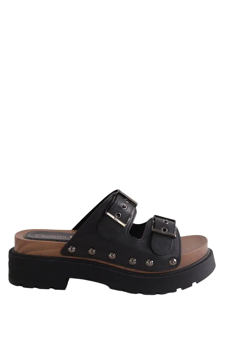 Sandales Dior Diorquake Noir en Cuir, taille 37 - Seconde Main