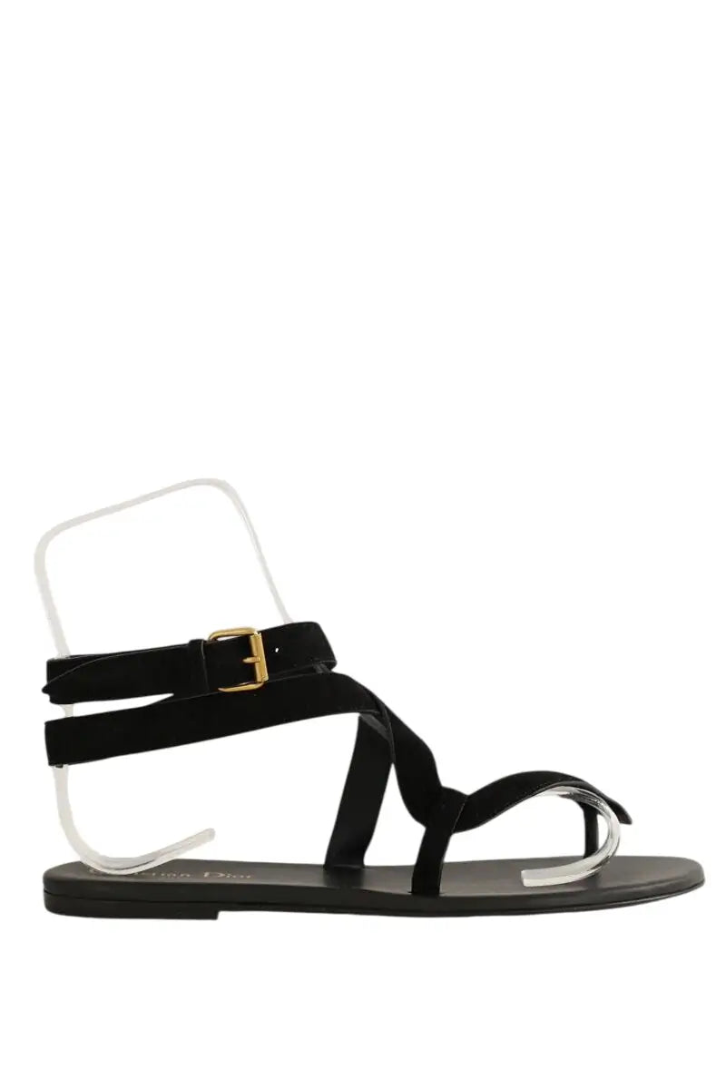 Sandales Dior Noir en Cuir, taille 40 - Seconde Main