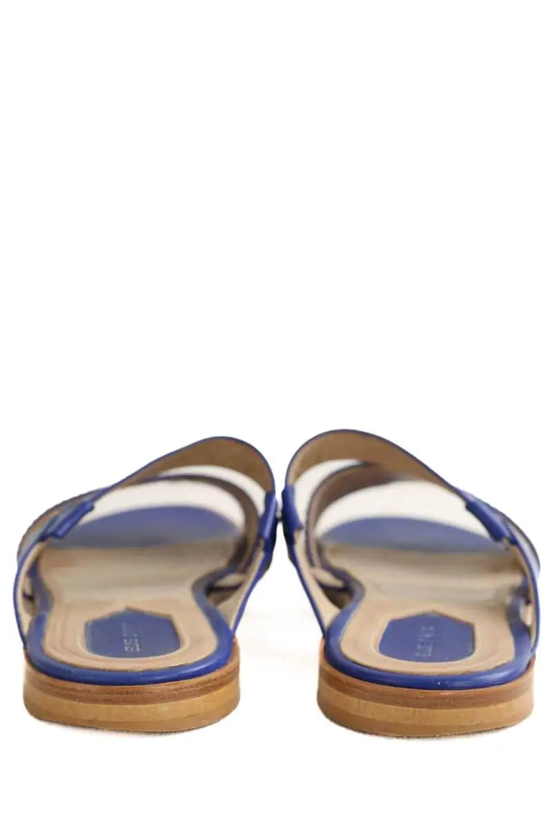Sandales Elie Saab Bleu en Cuir