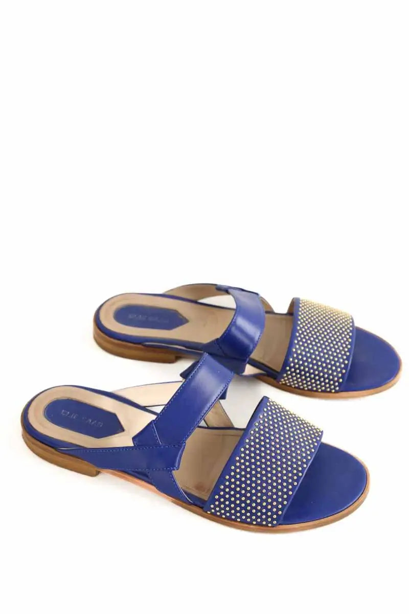 Sandales Elie Saab Bleu en Cuir