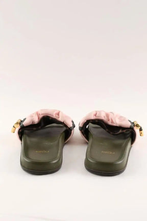 Sandales Fendi Kaki en Cuir