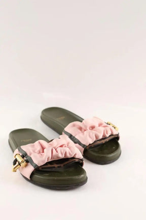 Sandales Fendi Kaki en Cuir