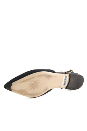 Sandales Fendi Slingback Flats Noir en Cuir