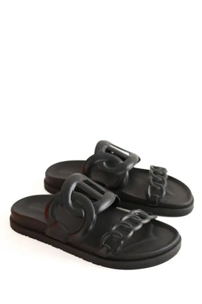 Sandales Hermès Extra Noir en Cuir