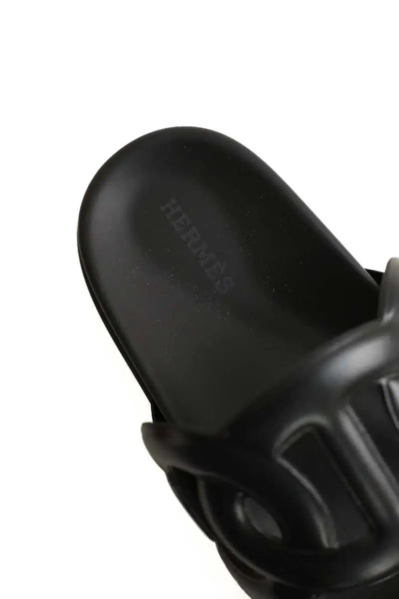 Sandales Hermès Extra Noir en Cuir